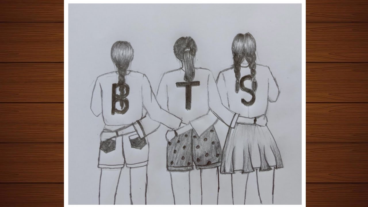 BTS Army Girl Drawing Easy Step by Step | BTS Army Best Friend ...