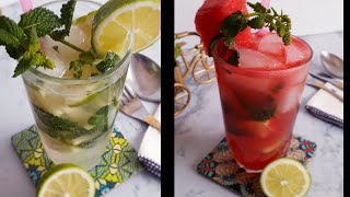 مشروب صيفي?موخيتو بالليمون?و النعناع و البطيخ?سريع و لذيذ ، منعش يبرد حر الصيف Alcohol Free Mojito