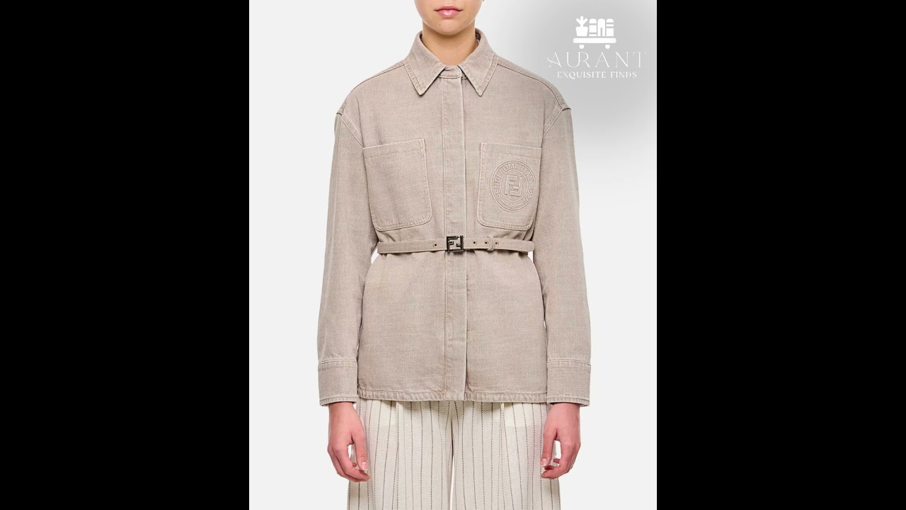 Elevate your outerwear game with the Fendi Women’s Cotton Denim Jacket