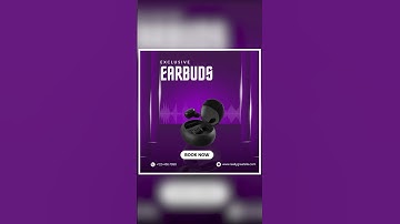 17/100 Days Design challenge || Earbuds Poster Design in Canva #canvadesign #shorts