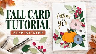 DIY Fall Card Tutorial | Pumpkin & Flower Card Assembly Step by Step