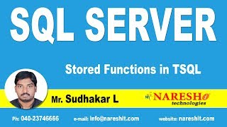 Stored Functions in TSQL | MSSQL Training | Mr.Sudhakar L