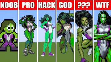 PIXEL ART (NOOB VS PRO VS HACKER VS GOD) SHE-HULK IN MINECRAFT
