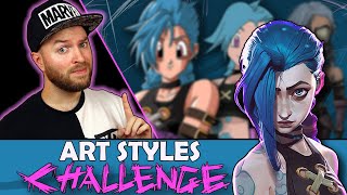 Drawing JINX in Different Art Styles - Style Swap Challenge