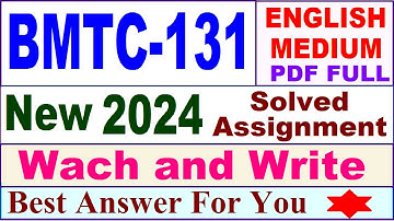 BMTC 131 solved assignment 2024 in English / bmtc 131 solved assignment 2023-24 / bmtc-131 2024