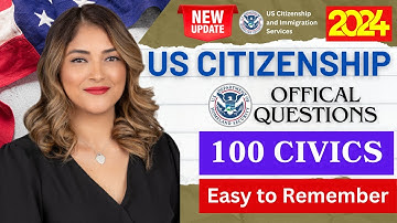 2024 USCIS Official Civics Test Questions & Answers, U.S. Citizenship (One Easy Answer) Random Order