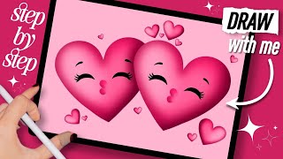 Easy To Make Step By Step Procreate Hearts | Digital Art Tutorial 💖 screenshot 4