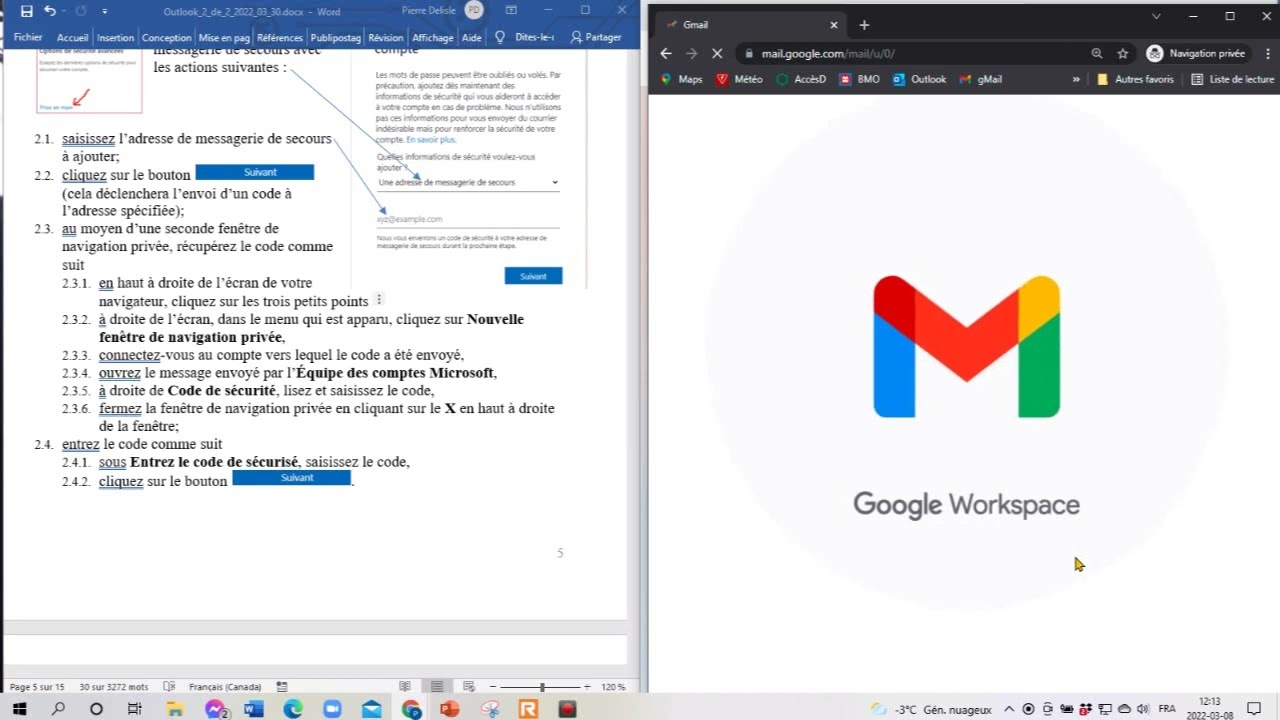 Exercice 1 adresse de secours