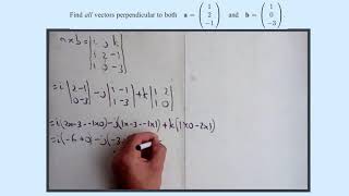 Find the form of all vectors perpendicular to two vectors