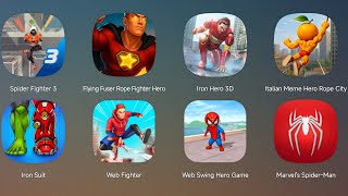 Spider Fighter 3,Iron Hero 2,Marvel's Spider-Man,Web Fighter,Iron Suit,Web Swing Hero Game,Spider screenshot 1