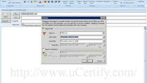 How to add a flag in MS Outlook.
