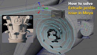 Extrude profile along a curve issue in Maya