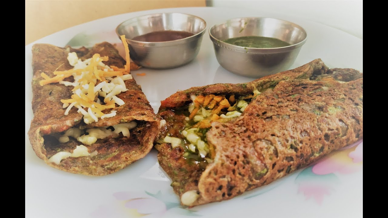 Palak ragi oats wheat thepla