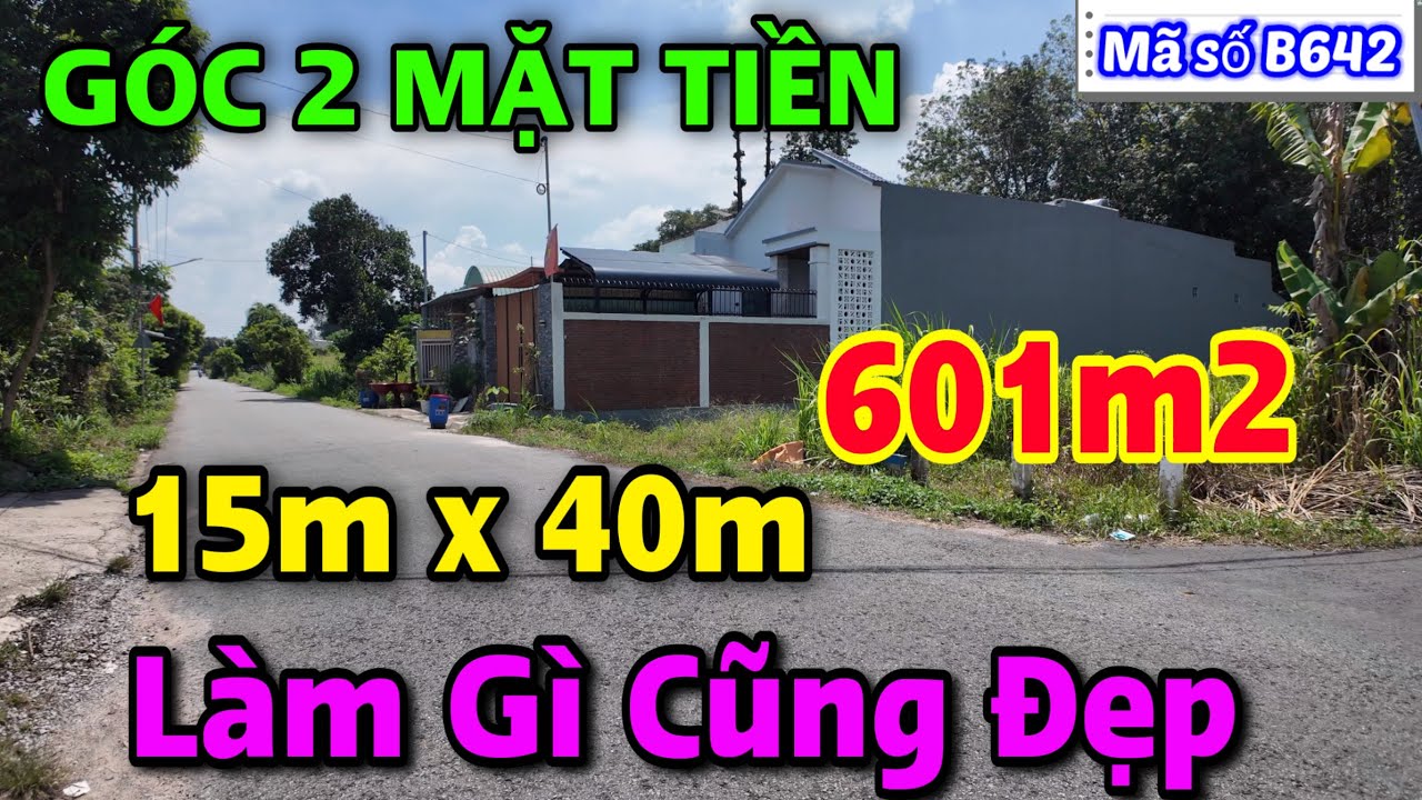 ❌ Góc 2 Mặt Tiền Làm gì Cũng Đẹp. dt 601m2 giáp Tỉnh Lộ, KCN, Trường Học Tp Hồ Chí Minh.