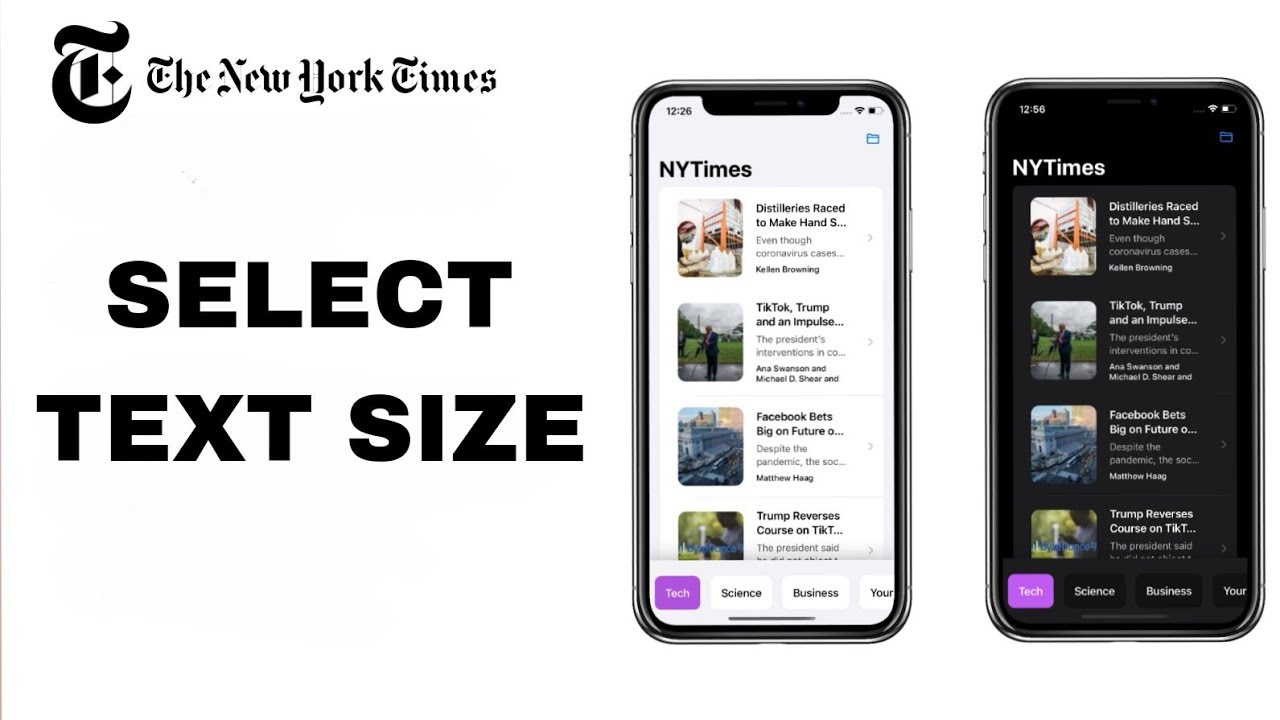 How To Select And Choose Text Size On The New York Times App - YouTube