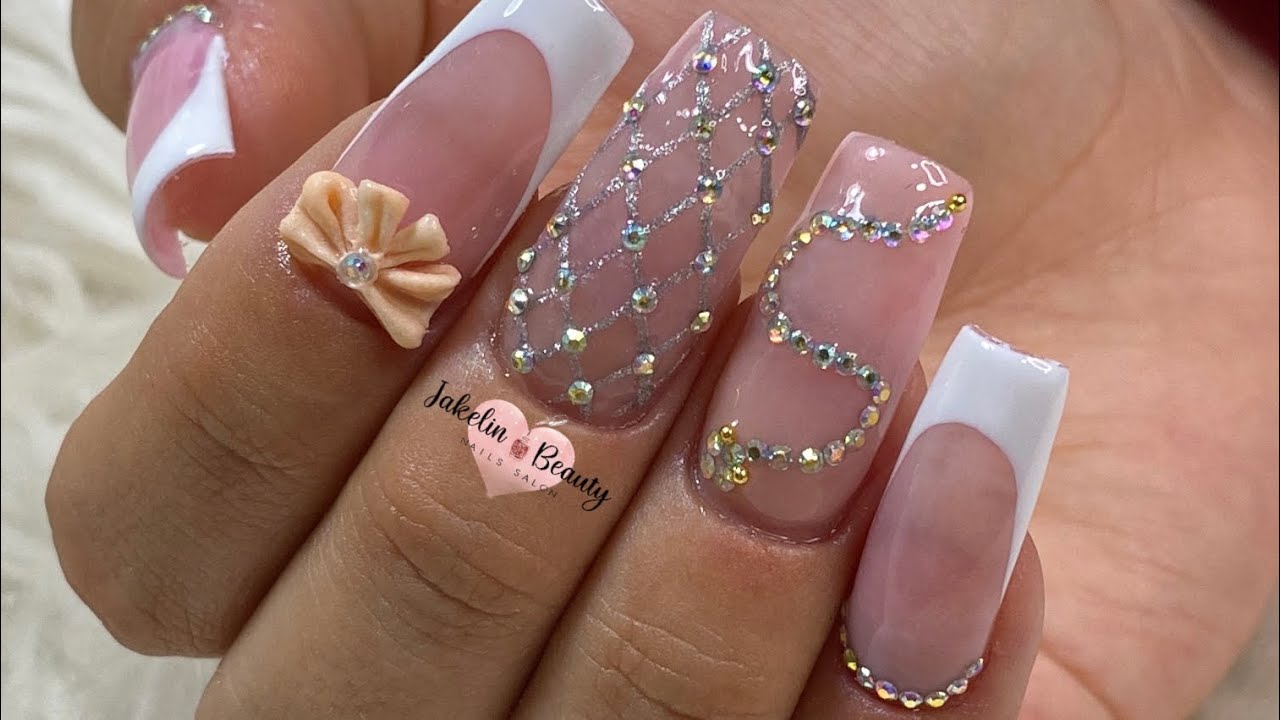 😍DECORACIÓN DE UÑAS CON PIEDRAS Y CRISTALES PASO A PASO/Nail Art ✨💖