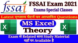 Fssai Exam 2021 Computer Literacy  Ms Excel Theory U0026 Important Questions  Ms Office Questions