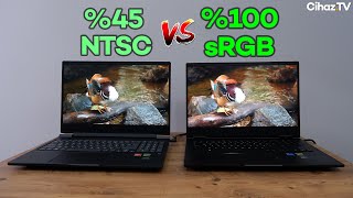 %45 Ntsc Vs %100 Srgb Laptop Ekran Kıyaslaması - Hp Victus Vs Hp Omen Ekran Karşılaştırması