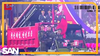 North Korea parades dump truck missile launchers