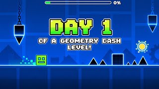 Day 1 of Geometry dash level. like=1 object, sub=5 objects, comments=10 objects, share=30 objects Update