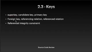 Database System Concepts Chapter 2 Review