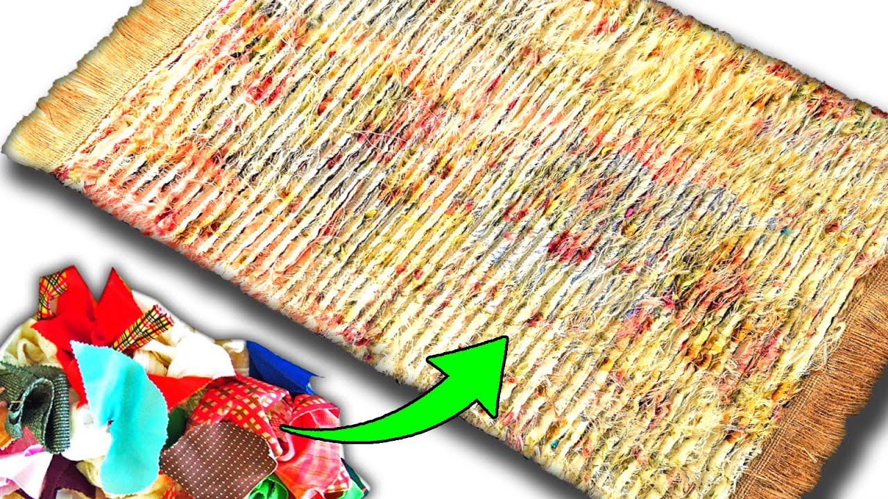 Изготовление ковров из обрезков ткани