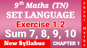 9th maths chapter 1 exercise 1.2 question 7, 8, 9, 10 tn samacheer shyni maths