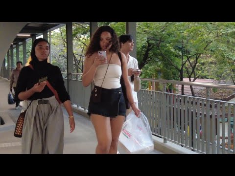 Walking on the streets of Bangkok! Beautiful black mixed race girl