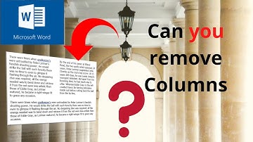 How to remove columns in Microsoft Word
