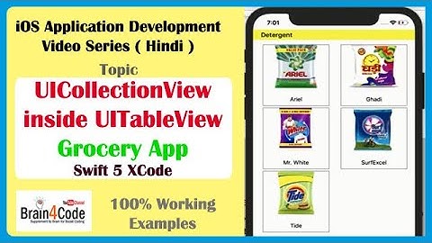 How to Implement Collection View inside Table View for Grocery App in Swift 5 XCode | Hindi | iOS