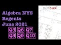Algebra Common Core Regents Quiz