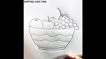 Fruit Basket Drawing Tutorial Step by Step | #shorts #fruit