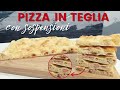 PIZZA IN TEGLIA CON SOSPENSIONI | Pizza con cubetti di mortadella | Metodo no-knead