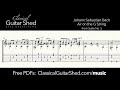 Js bach air on the g string  free sheet music and tabs for classical guitar