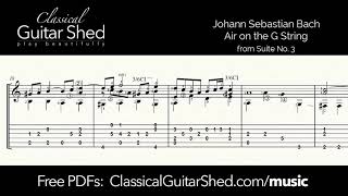 JS Bach: Air on the G String - Free sheet music and TABS for classical  guitar - YouTube