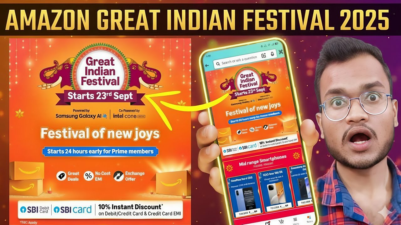 Amazon Great Indian Festival Sale 2025 Starts From 23 September - Credit Card Offers & Bank Discount