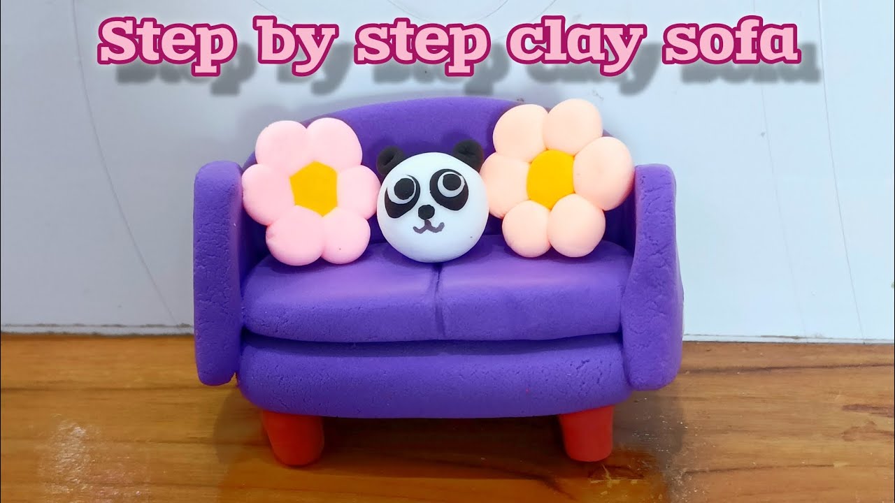How to make a clay sofa/clay model/Easyclay
