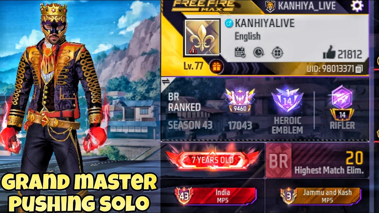 Grand Master Pushing Solo Br FreeFire Live Survival Gameplay - YouTube