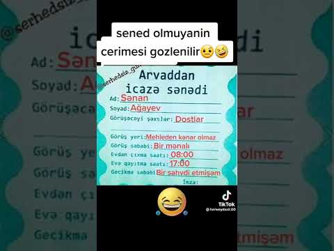 Arvaddan İcazə Sənədi.