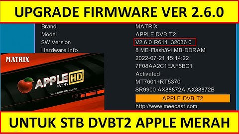 UPGRADE FIRMWARE 2.6.0 STB DVBT APPLE MERAH TERBARU