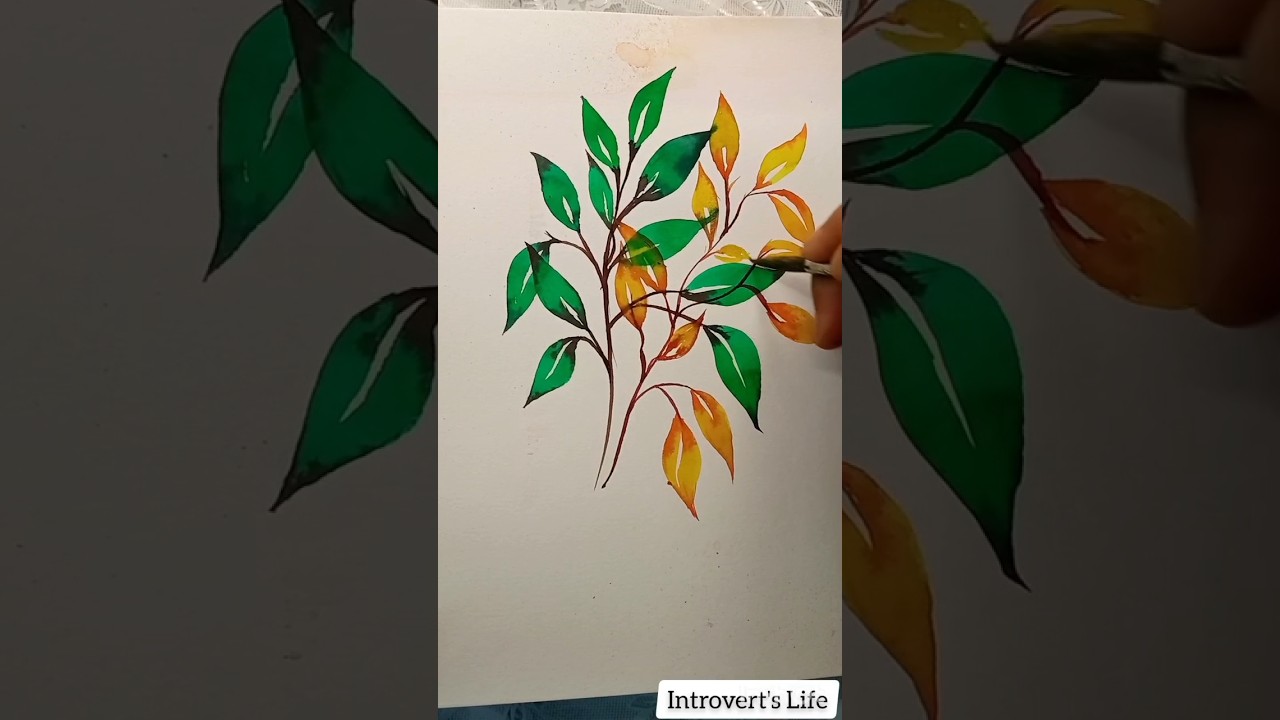 Painting Watercolour Leaves 
