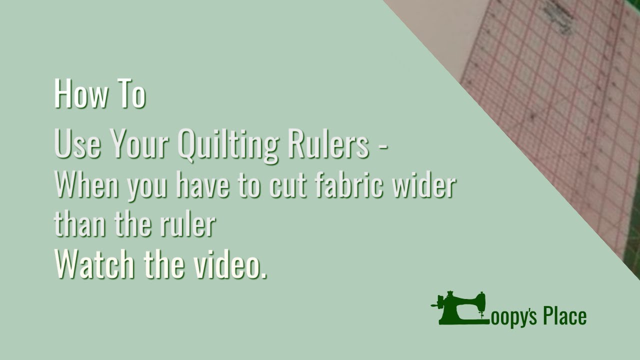 Improvise Ruler My quilting ruler isn't long enough, how can I improvise - YouTube