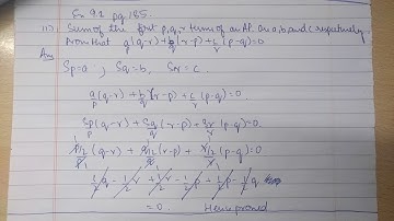 How to slove,if sum of first p,q,r terms of ap r a,b,c then pt a/(q-r)+b/q(r-p)+c/r(p-q)=0 ,of ex9.2