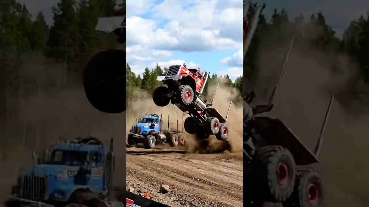 DOUBLE JUMP! 🤯 Two Monster Trucks Fly Over The Dirt!