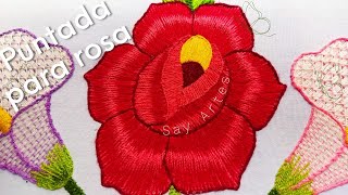 Puntada 147 para Rosas ¡¡ MUY FÁCIL y BONITA !! | Say Artes