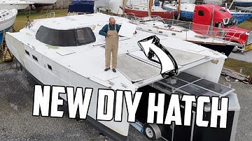 ⛵️ New hatches for our hurricane-damaged catamaran: design, mold, and finished part.  Ep 659