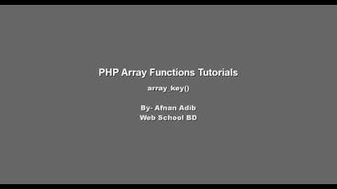 PHP Array Functions -13 (array_keys())