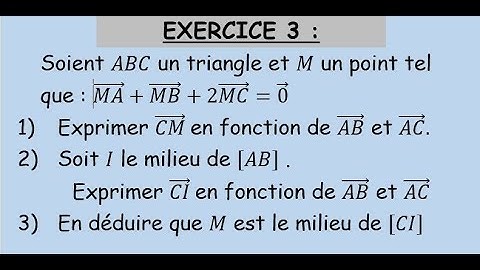Calcul vectoriel- Série 2 Exercice 3 tronc commun science 3 الحساب المتجهي تصحيح تمرين