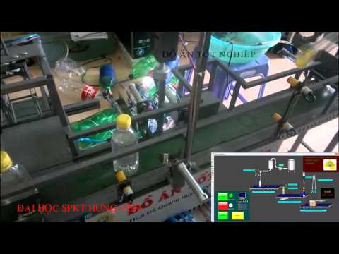 Video Mô hình chiết rót, đóng nắp đếm xếp thùng, giám sát... - youtube