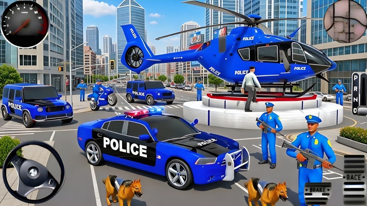 Симулятор погони на полицейских машинах 3D - Реалистичные полицейские машины, симулятор вождения ...